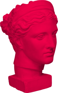 romanesque style bust sculpture of a woman